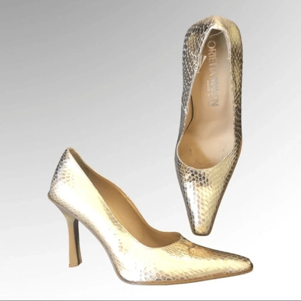Orietta Mancini Vero Cuoio Gold Pumps , Size 38/7